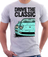 Drive The Classic Toyota Celica 6 Generation Prefacelift. T-shirt in White Colour