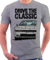 Drive The Classic Toyota Supra Mk3 Early Model. T-shirt in Heather Grey Colour