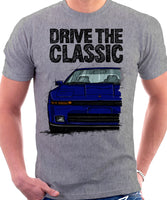 Drive The Classic Toyota Supra Mk3 Early Model. T-shirt in Heather Grey Colour