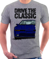 Drive The Classic Toyota Supra Mk3 Late Model. T-shirt in Heather Grey Colour