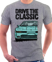 Drive The Classic Toyota Supra Mk3 Late Model. T-shirt in Heather Grey Colour