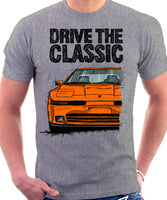 Drive The Classic Toyota Supra Mk3 Late Model. T-shirt in Heather Grey Colour