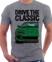 Drive The Classic Toyota Supra Mk4. T-shirt in Heather Grey Colour