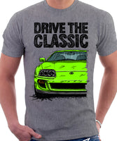 Drive The Classic Toyota Supra Mk4. T-shirt in Heather Grey Colour