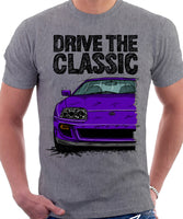 Drive The Classic Toyota Supra Mk4. T-shirt in Heather Grey Colour