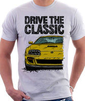 Drive The Classic Toyota Supra Mk4 Turbo Europe. T-shirt in White Colour