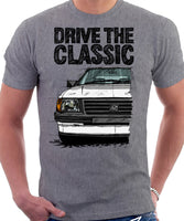 Drive The Classic Vauxhall Nova Early Model. T-shirt in Heather Grey Colour