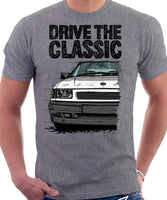 Drive The Classic Vauxhall Nova Late Model. T-shirt in Heather Grey Colour