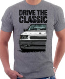 Drive The Classic Vauxhall Nova Late Model. T-shirt in Heather Grey Colour