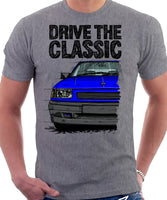 Drive The Classic Vauxhall Nova Late Model. T-shirt in Heather Grey Colour