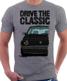 Drive The Classic VW Golf Mk2 Early Model. T-shirt in Heather Grey Colour