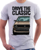 Drive The Classic VW Golf Mk2 Early Model. T-shirt in White Colour