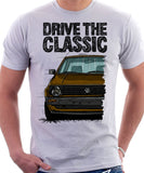 Drive The Classic VW Golf Mk2 Early Model. T-shirt in White Colour