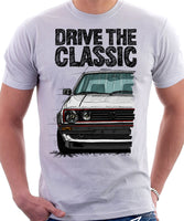 Drive The Classic VW Golf Mk2 GTI Early Model. T-shirt in White Colour