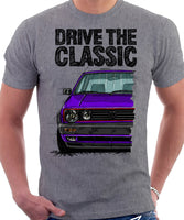 Drive The Classic VW Golf Mk2 GTI Late Model. T-shirt in Heather Grey Colour