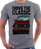 Drive The Classic VW Golf Mk2 Late Model. T-shirt in Heather Grey Colour