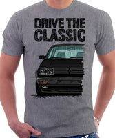 Drive The Classic VW Golf Mk2 Rallye. T-shirt in Heather Grey Colour