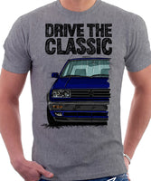 Drive The Classic VW Golf Mk2 Rallye. T-shirt in Heather Grey Colour