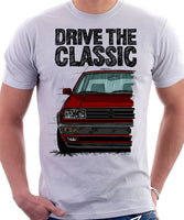 Drive The Classic VW Golf Mk2 Rallye. T-shirt in White Colour