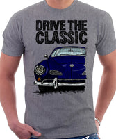 Drive The Classic VW Karmann Ghia Erly Model. T-shirt in Heather Grey Colour