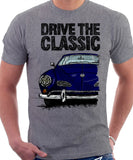 Drive The Classic VW Karmann Ghia Erly Model. T-shirt in Heather Grey Colour