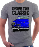 Drive The Classic VW Karmann Ghia Erly Model. T-shirt in Heather Grey Colour