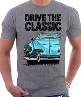 Drive The Classic VW Karmann Ghia Erly Model. T-shirt in Heather Grey Colour