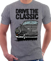 Drive The Classic VW Karmann Ghia Erly Model. T-shirt in Heather Grey Colour