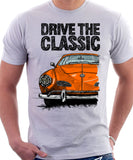 Drive The Classic VW Karmann Ghia Early Model. T-shirt in White Colour