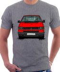 VW Transporter T4 Early Model Black Bumper . T-shirt in Heather Grey Colour