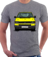 VW Transporter T4 Early Model Black Bumper . T-shirt in Heather Grey Colour