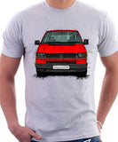 VW Transporter T4 Early Model Black Bumper . T-shirt in White Colour