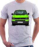 VW Transporter T4 Early Model Black Bumper . T-shirt in White Colour