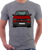 VW Transporter T4 Late Model Black Bumper . T-shirt in Heather Grey Colour