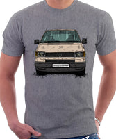 VW Transporter T4 Late Model Black Bumper . T-shirt in Heather Grey Colour