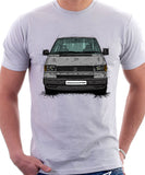 VW Transporter T4 Late Model Black Bumper . T-shirt in White Colour