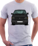 VW Transporter T4 Late Model Black Bumper . T-shirt in White Colour