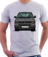 VW Transporter T4 Late Model Black Bumper . T-shirt in White Colour