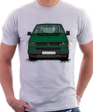 VW Transporter T4 Late Model Black Bumper . T-shirt in White Colour