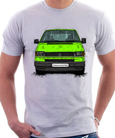 VW Transporter T4 Late Model Black Bumper . T-shirt in White Colour