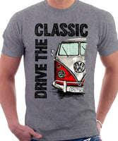 Drive The Classic VW T1 Splitscreen . T-shirt in Heather Grey Colour