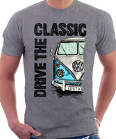 Drive The Classic VW T1 Splitscreen . T-shirt in Heather Grey Colour