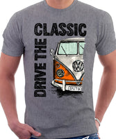 Drive The Classic VW T1 Splitscreen . T-shirt in Heather Grey Colour