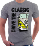 Drive The Classic VW T1 Splitscreen . T-shirt in Heather Grey Colour