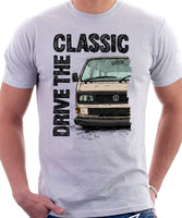 Drive The Classic VW T25 (T3) Square lights . T-shirt in White Colour