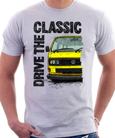 Drive The Classic VW T25 (T3) Square lights . T-shirt in White Colour